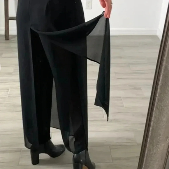 VINTAGE J.R. NITES Sheer Elegant Flared Black Pants, Women's 12 - Picture 2 of 7